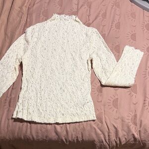 SHEIN Cream Textured Knit Top